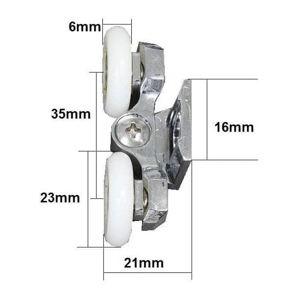 C3W top 2 shower door parts Dimensions